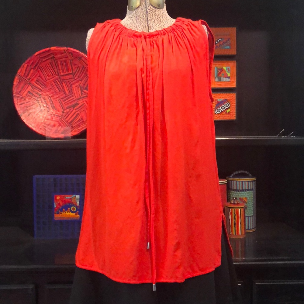 Ann Taylor bright orange sleeveless relaxed fit top